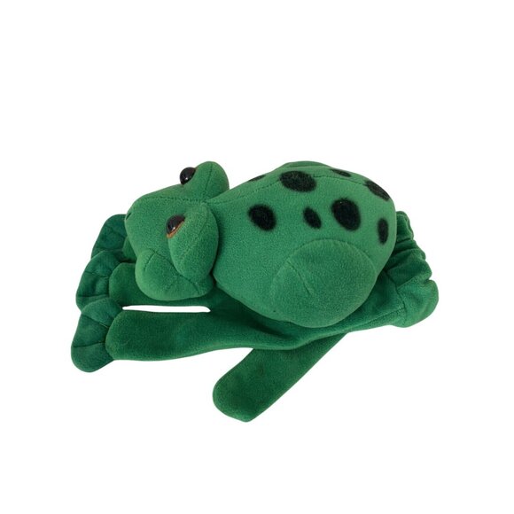 Vintage Plush Creations Green Frog Hand Glove Puppet 9" 1990's - Picture 2 of 7